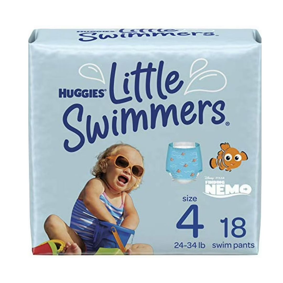 Huggies Little Swimmers Disposable Swimming Diapers, Size 4 ( lbs), 18 Ct Medium