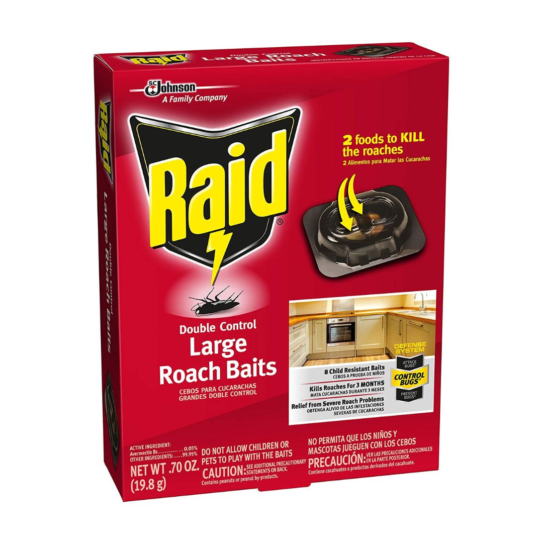 Raid Double Control Large Roach Baits 8 Pack of 6 pcs