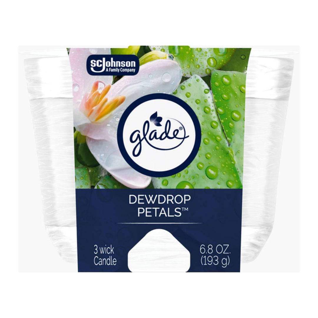 Glade® Dewdrop Petals™ 3-Wick Candle 3/6.8oz