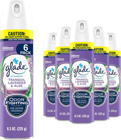 Glade Air Room Spray Tranquil Lavender & Aloe Vera 8 oz, 6 Pack