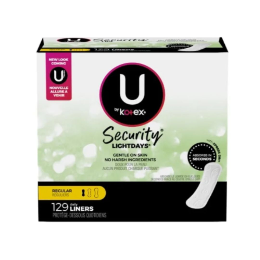 Kotex light days reg liners 129's x 4