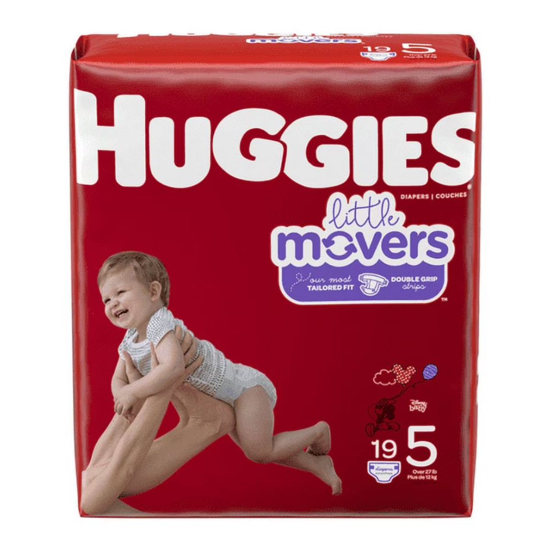 Huggies Little Movers Diapers Jumbo Pack, Size 5 , 19 / 4