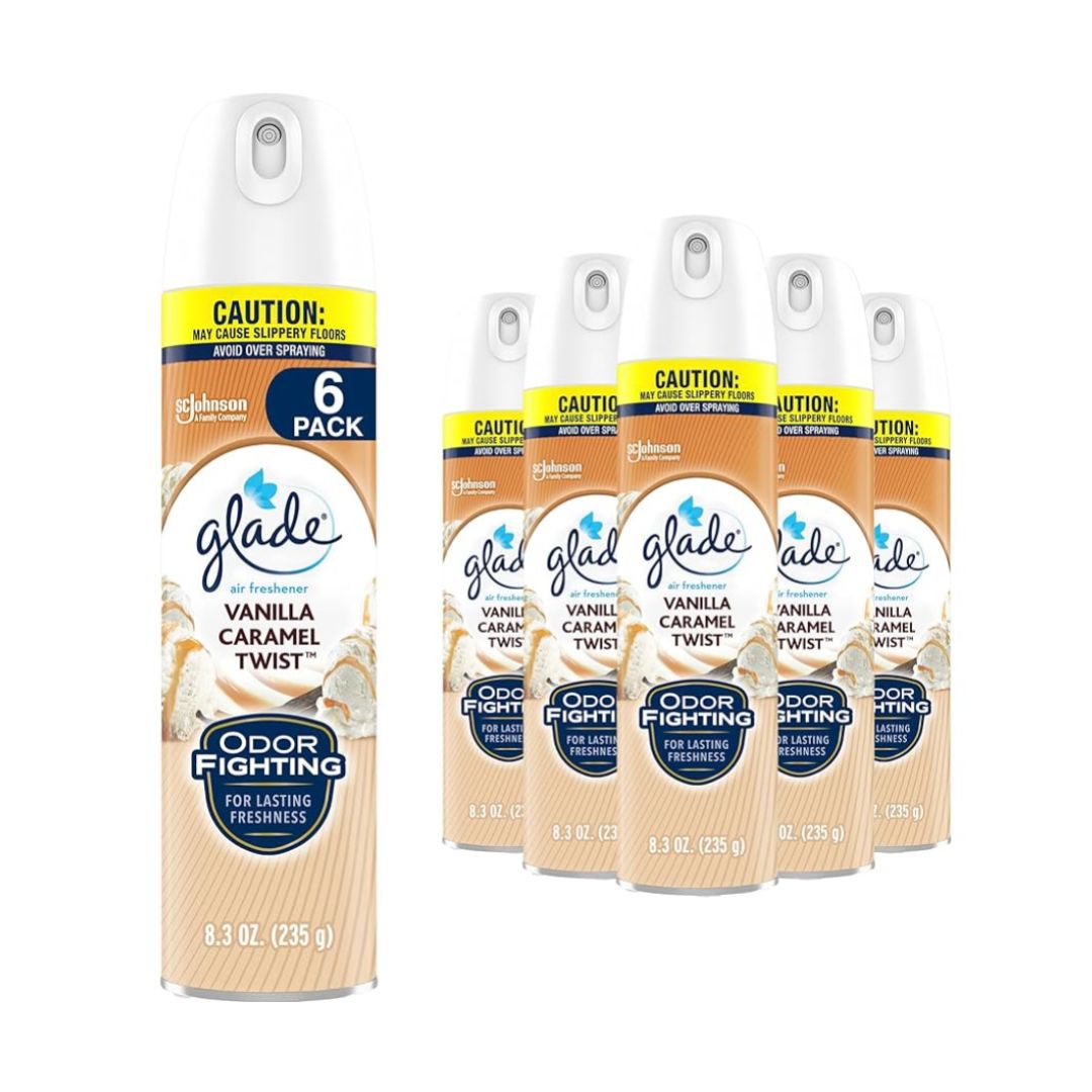 Glade Air Freshener Spray, Vanilla Caramel Twist, 8OZ / 6