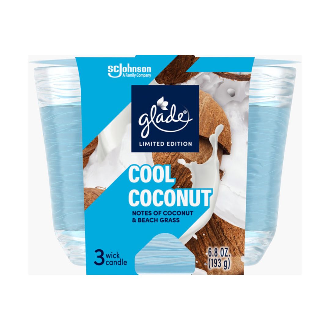 Glade® Cool Coconut 3-Wick Candle 6.8OZ x 3