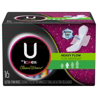 KOTEX U ULTRA THIN HEAVY FLOW WITH WINGS 6 X 16 CT