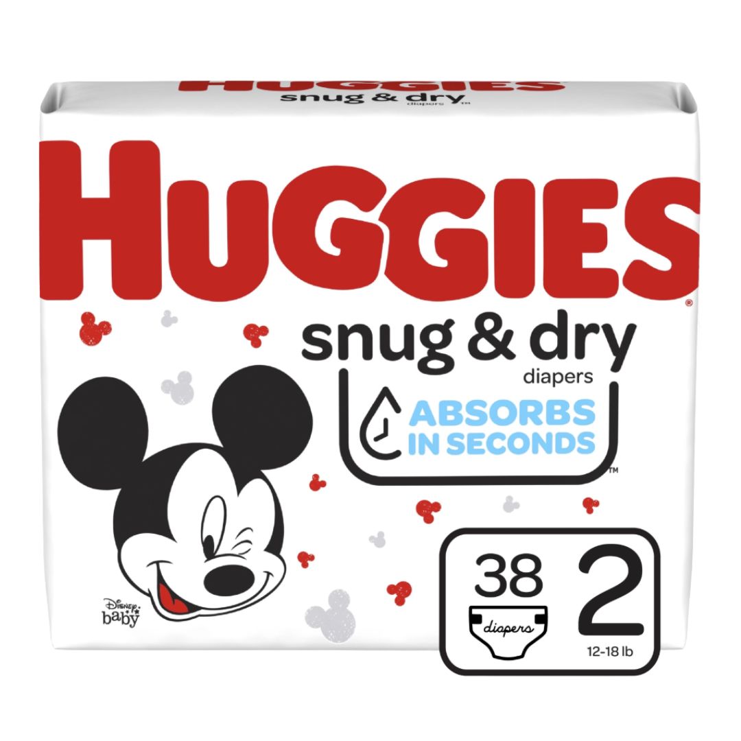Huggies Snug and Dry Diapers, Size 2, Jumbo Pack, 38 Ct