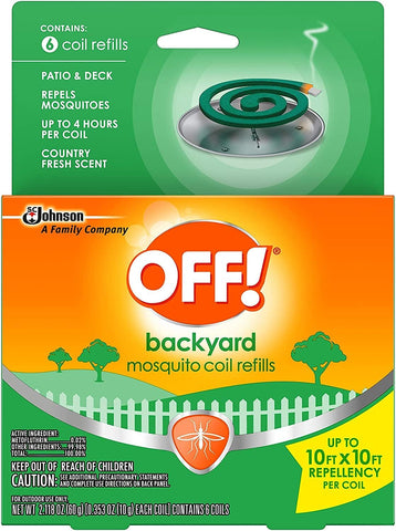 OFF! Backyard Insect Repellent Coil Refill Pack 8 OZ 6CT / 6CS