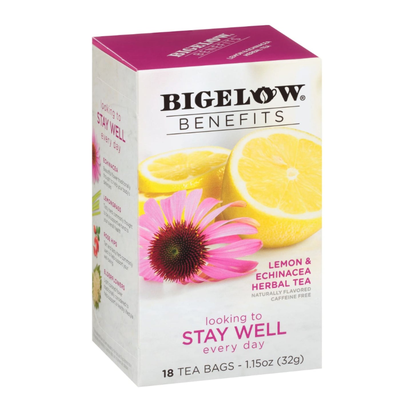 Bigelow Lemon And Echinacea Herbal Tea 18 Count (Pack Of 6)