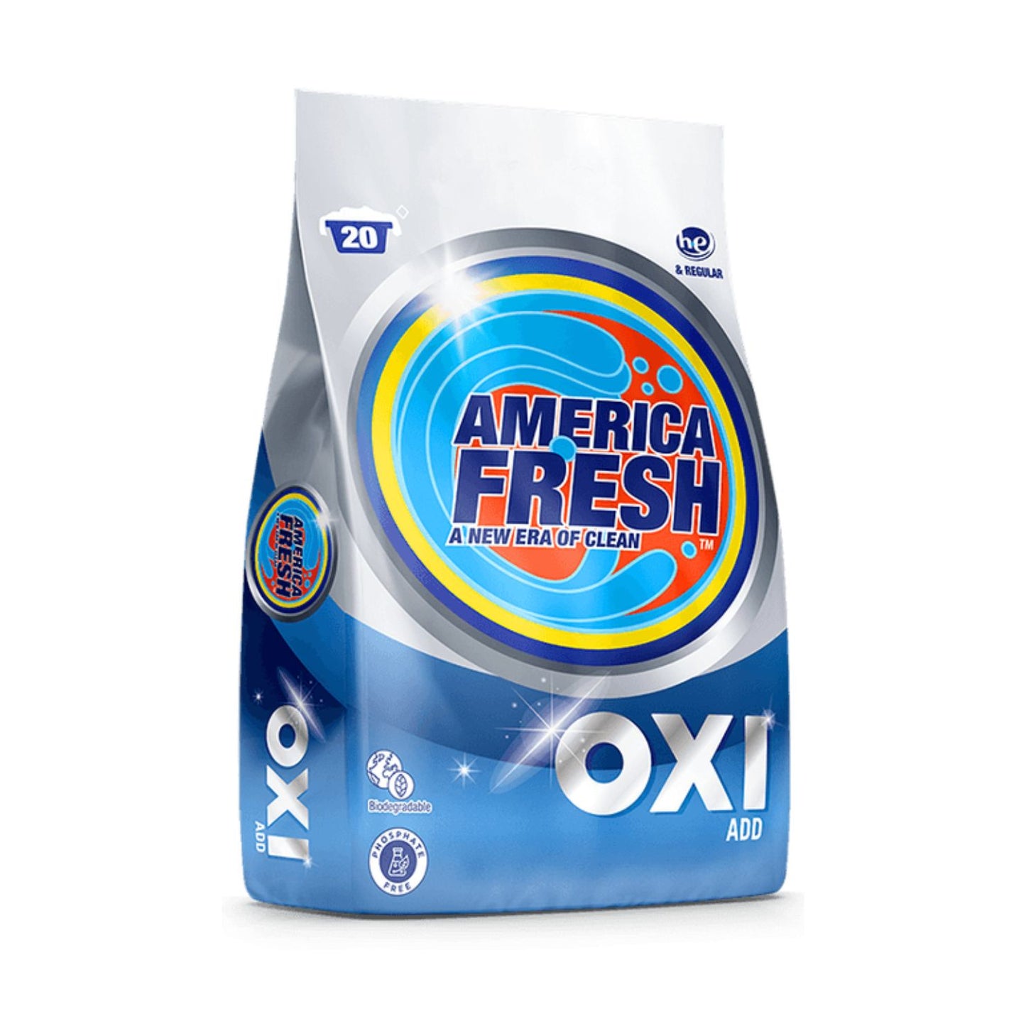 America Fresh DETERGENT W/ OXYCLEAN 10 X 2KG