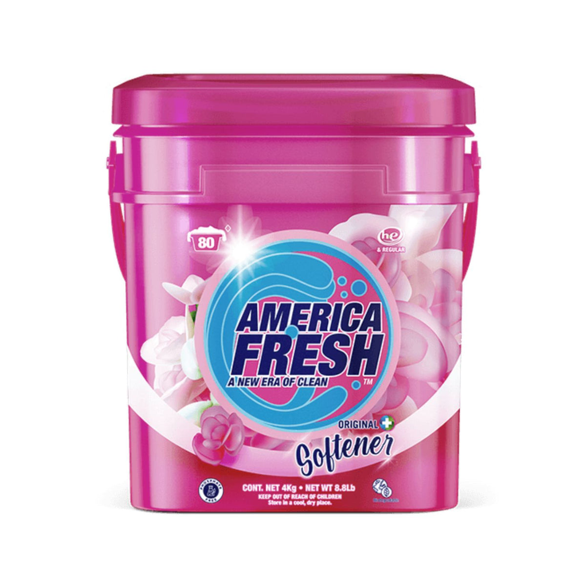 AMERICA FRESH DETERGENT W/ SOFTENER BUCKET PINK 4KG / 1