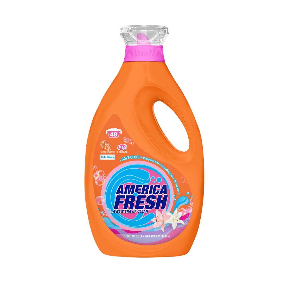 AMERICA FRESH LIQUID DETERGENT SOFTENER CLOUD PINK 3L / 1