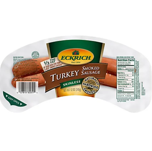 ECKRICH SKINLESS TURKEY SMOKED SAUSAGE 12 / 13OZ