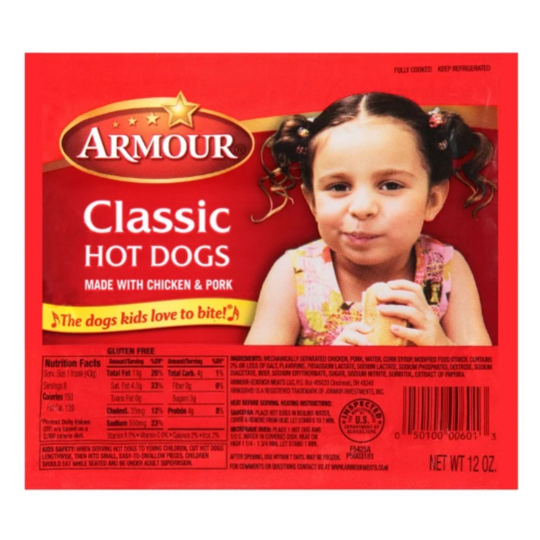 ARMOUR CHICKEN FRANK 5" 12OZ / 12