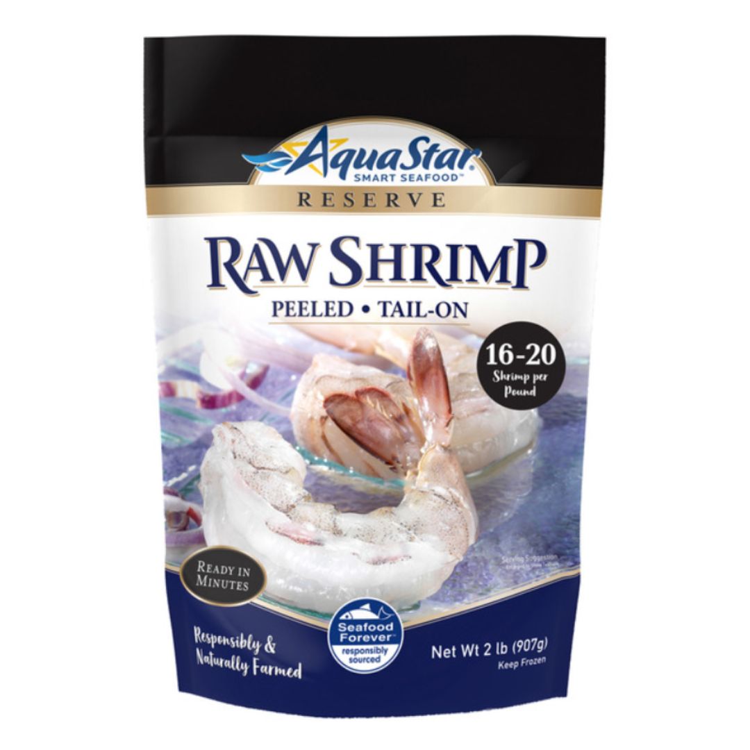 Aqua Star Raw Peeled Tail-On Shrimp 16/20 / 5 By Case