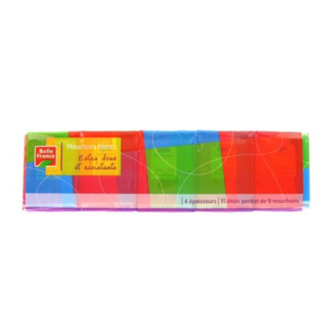 Belle France Extra Soft White Pocket Tissues 4-Ply 15 x 9