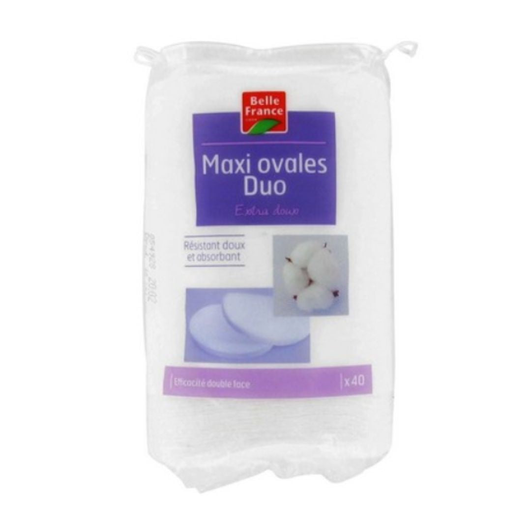 Belle France DUO Extra Soft Maxi Oval Cotton Pads x40 Sachet