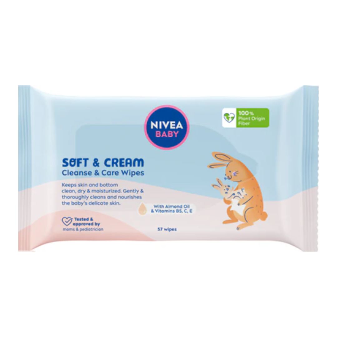 LINGETTES BB NETTOYANTES SOFT & CREAM NIVEA BABY