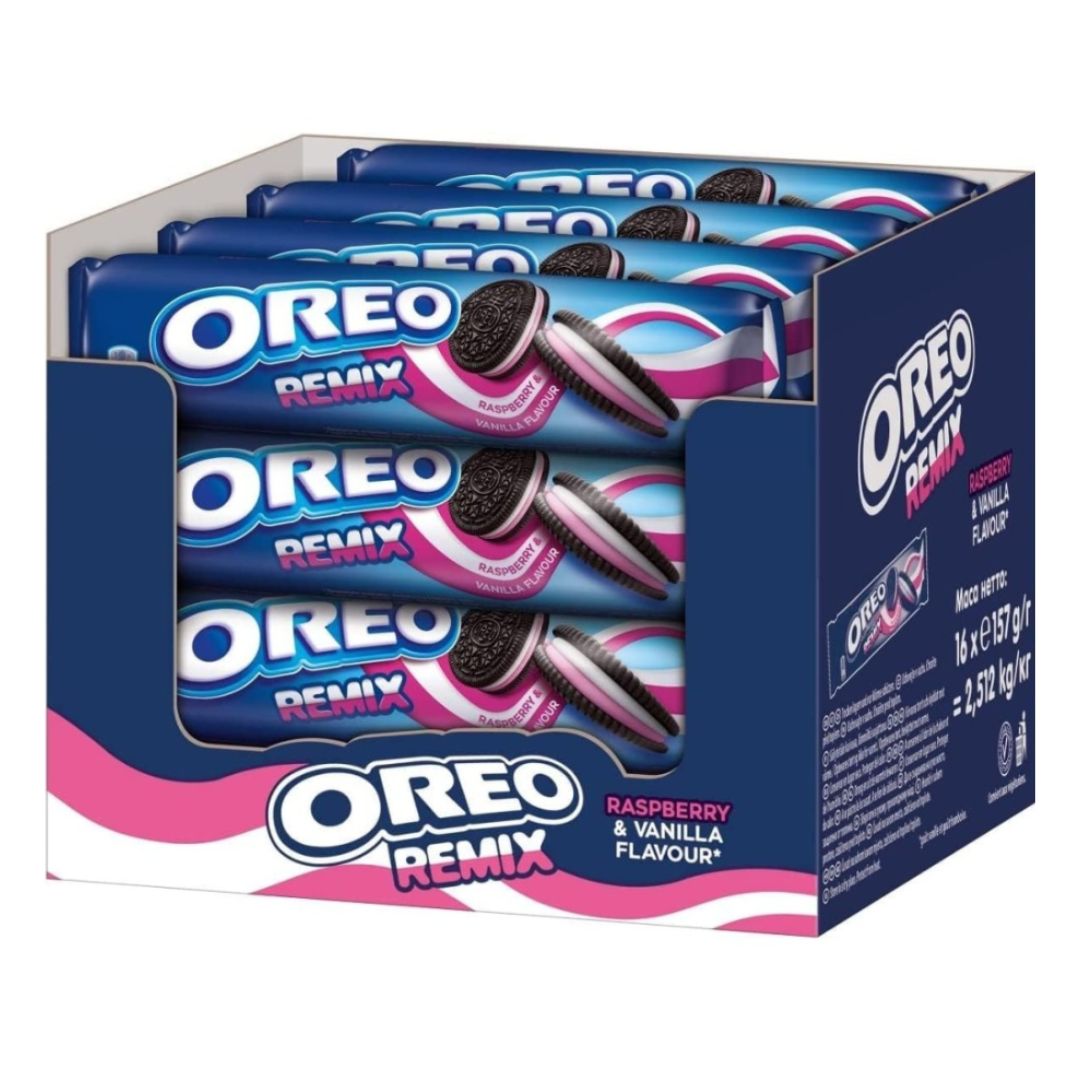 SANDWICH BISCUITS OREO REMIX RASPBERRY & VANILLA FLAVOUR 157GR /16