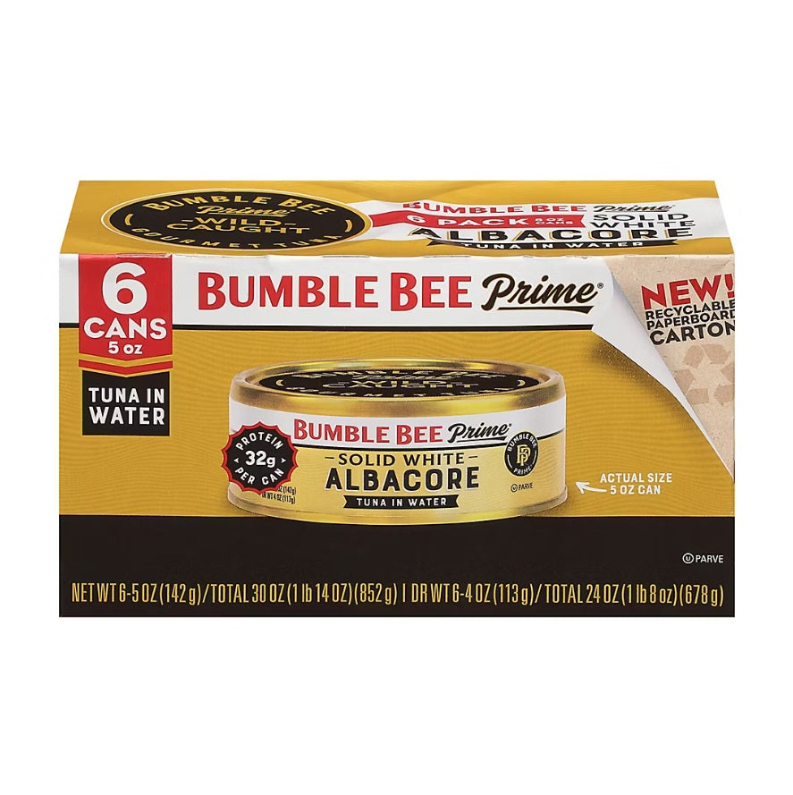 BUMBLE BEE PRIME FILLET TUNA 5OZ / 6