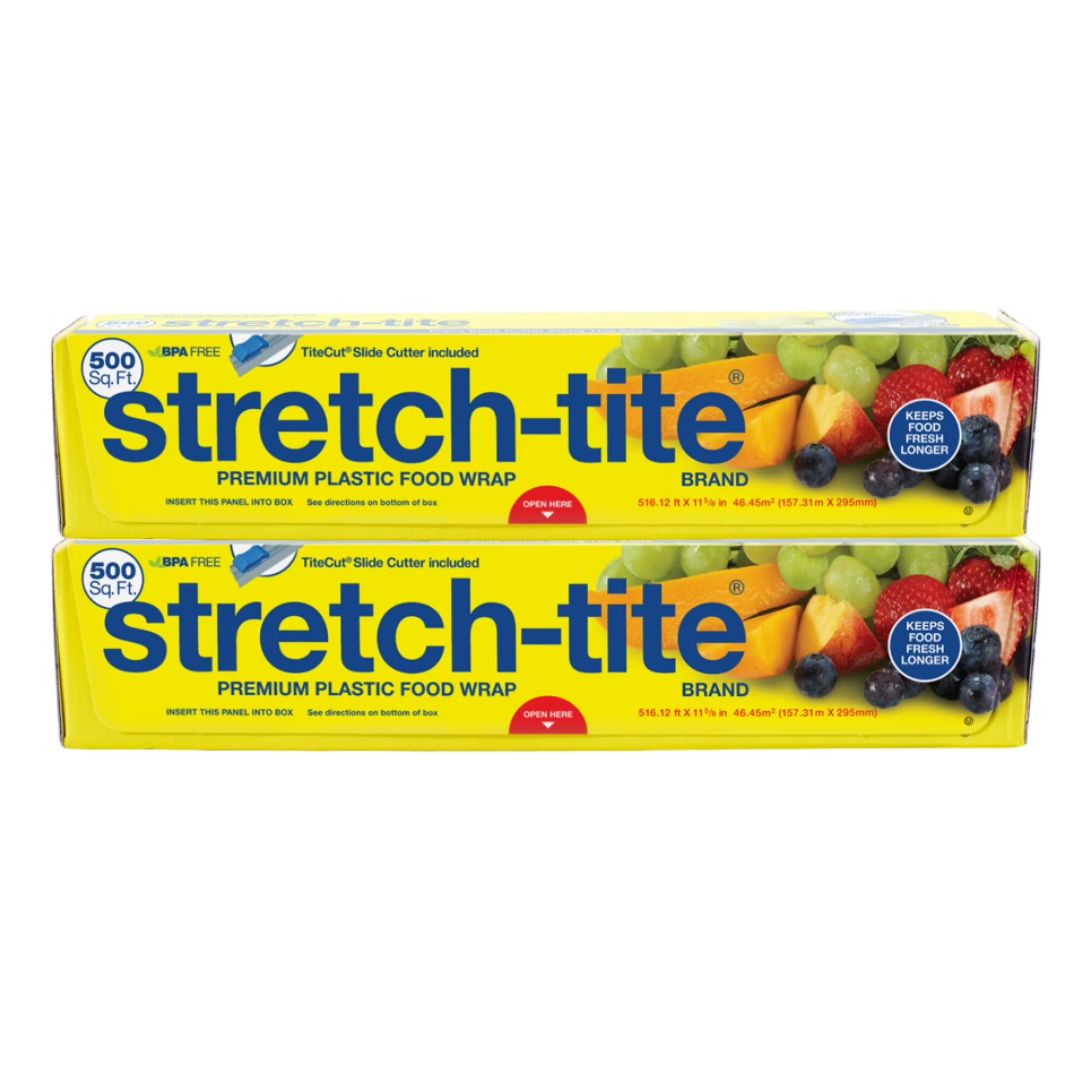 Stretch-tite Premium Plastic Food Wrap, 500 sq. ft., 2 pk.