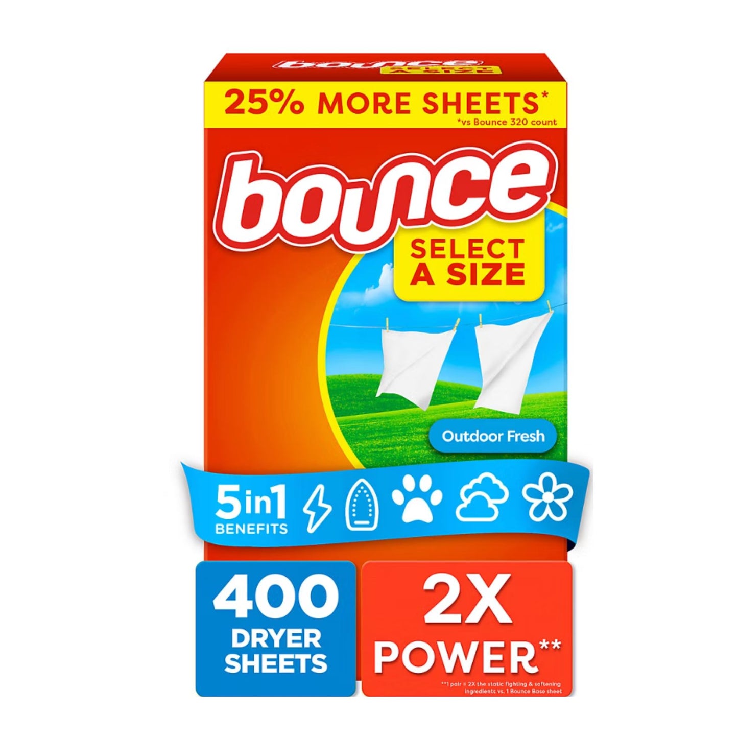 Bounce Select a Size Dryer Sheets - Outdoor Fresh Scent, 400 ct.