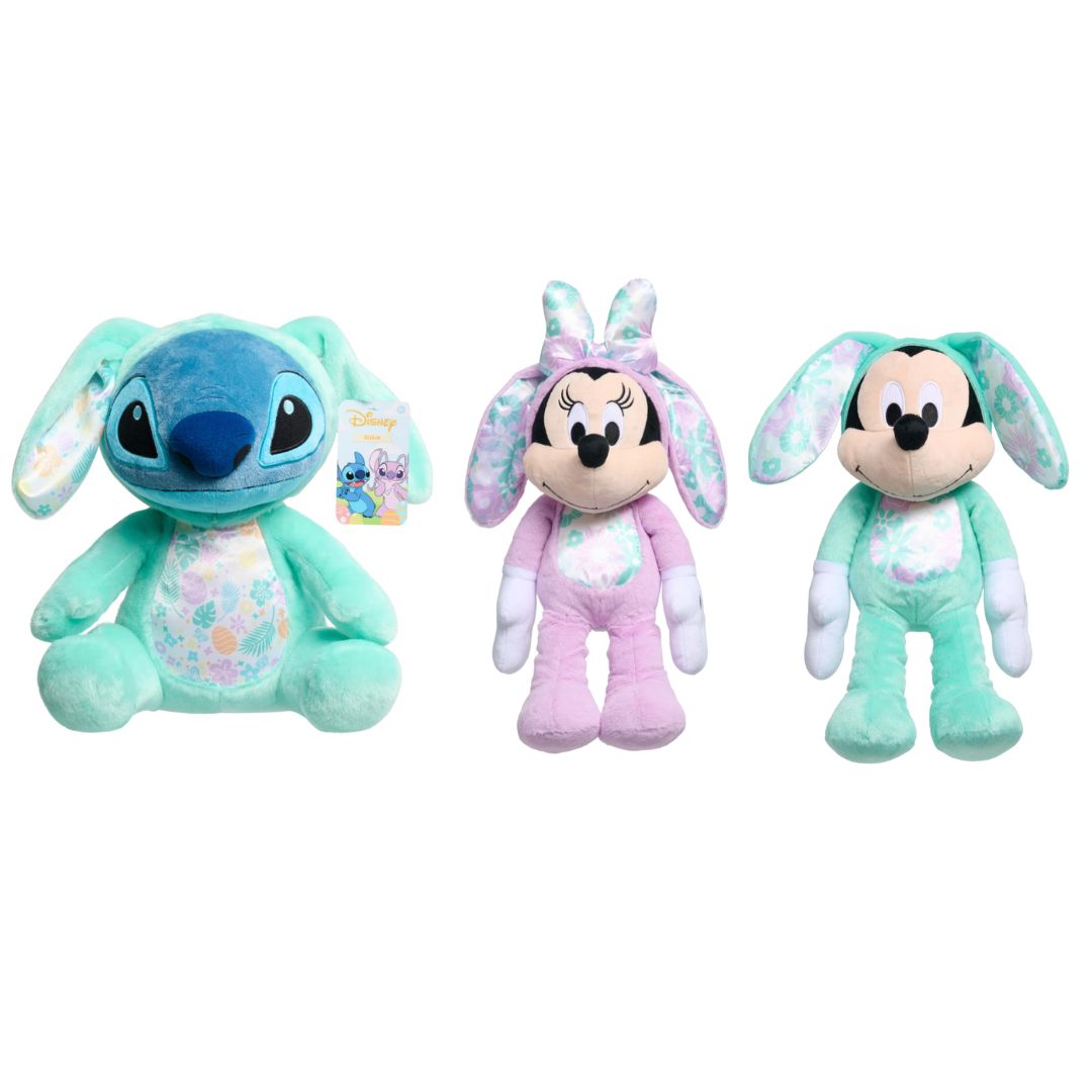 DISNEY EASTER LARGE PLUSH ASSRT, STITCH,MICKEY,MNI