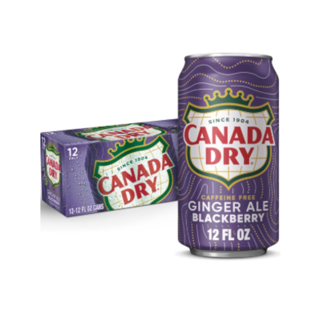 Canada Dry Blackberry Ginger Ale Soda, 12 fl oz cans, 12 pack