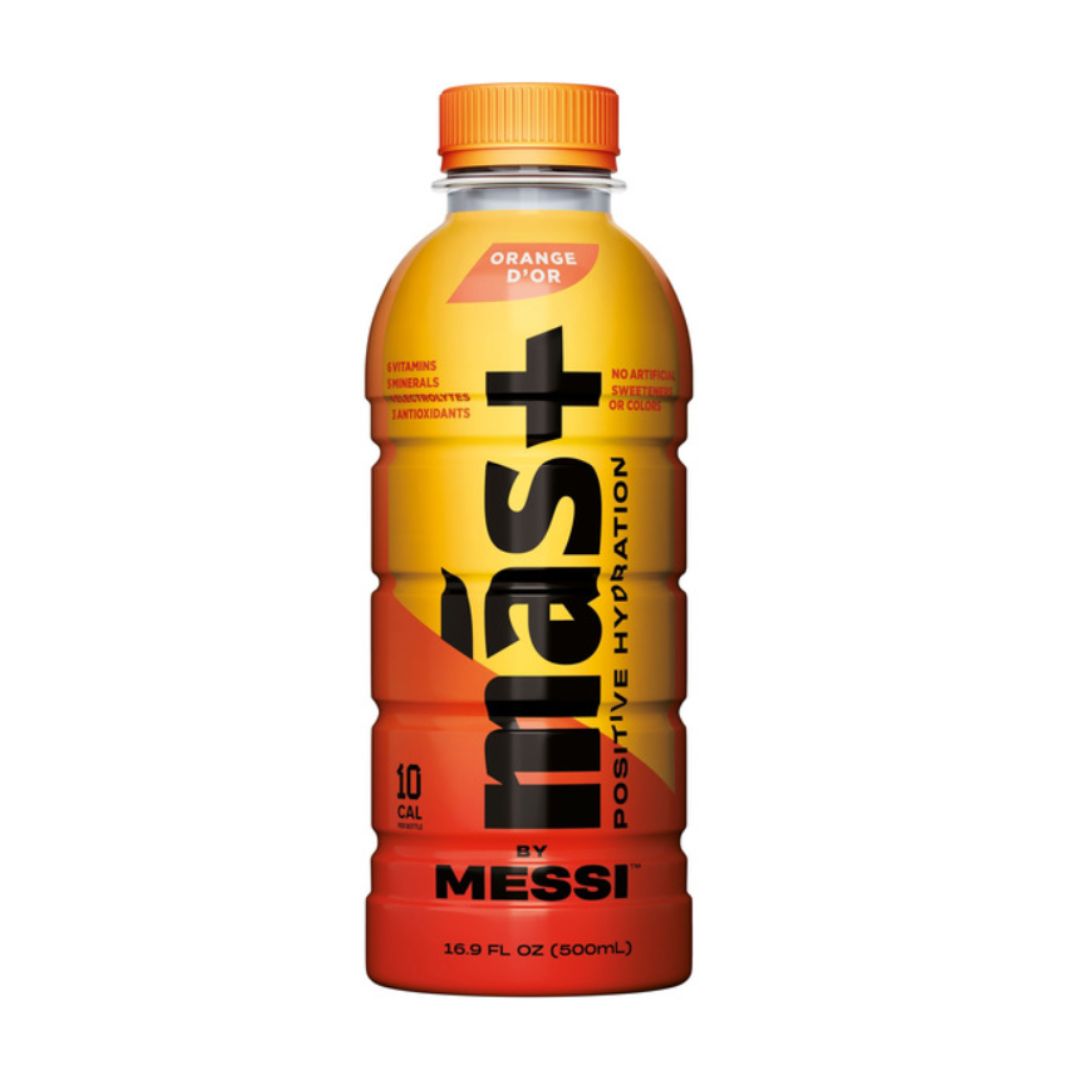 Mas+ by Messi Hydration Sports Drink Orange d'Or, 16.9 fl oz / 12