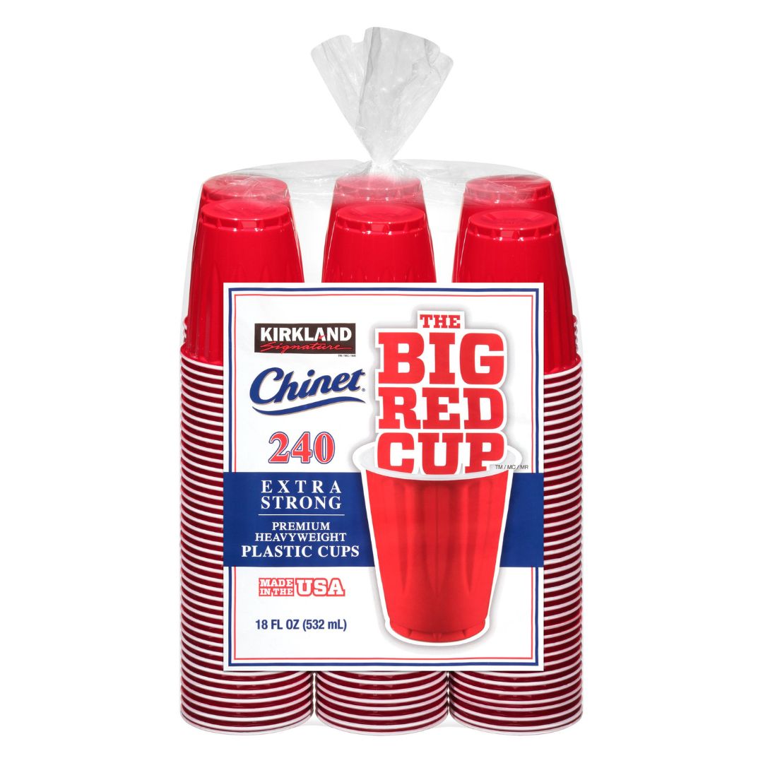 Kirkland Signature Chinet 18 oz Plastic Cup, Red, 240-count