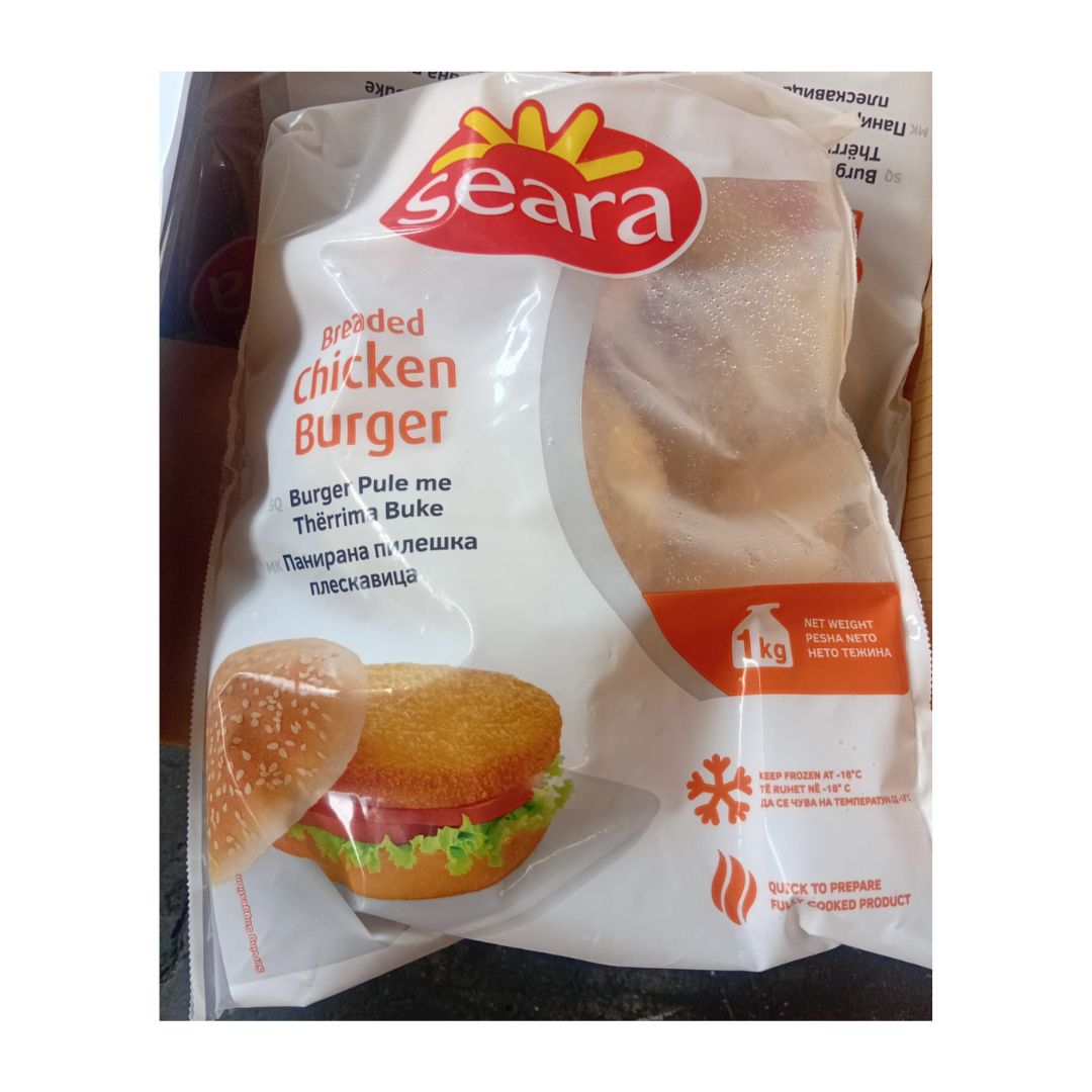 SEARA FROZEN CHICKEN BURGER 1KG / 10