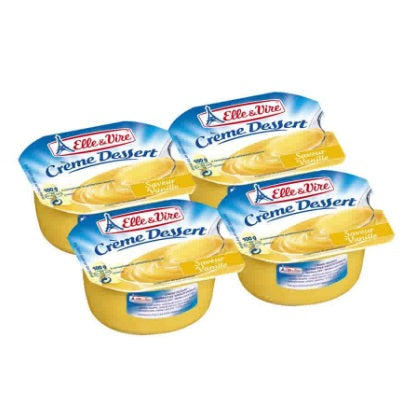 ELLE & VIRE Dessert Creme Vanille 100gm 4/pack 12