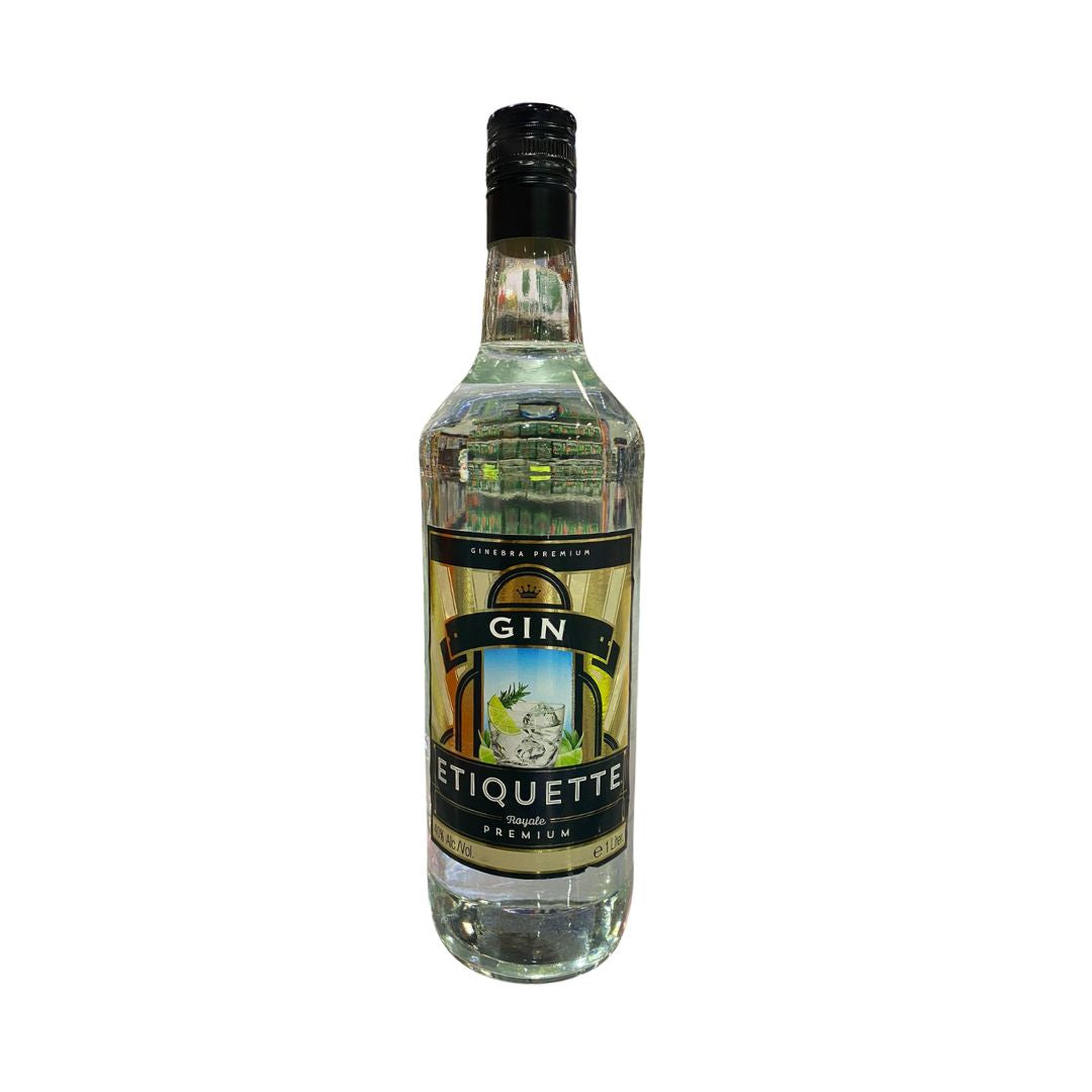 ETIQUETTE GIN 40% ALCOHOL 1L / 12