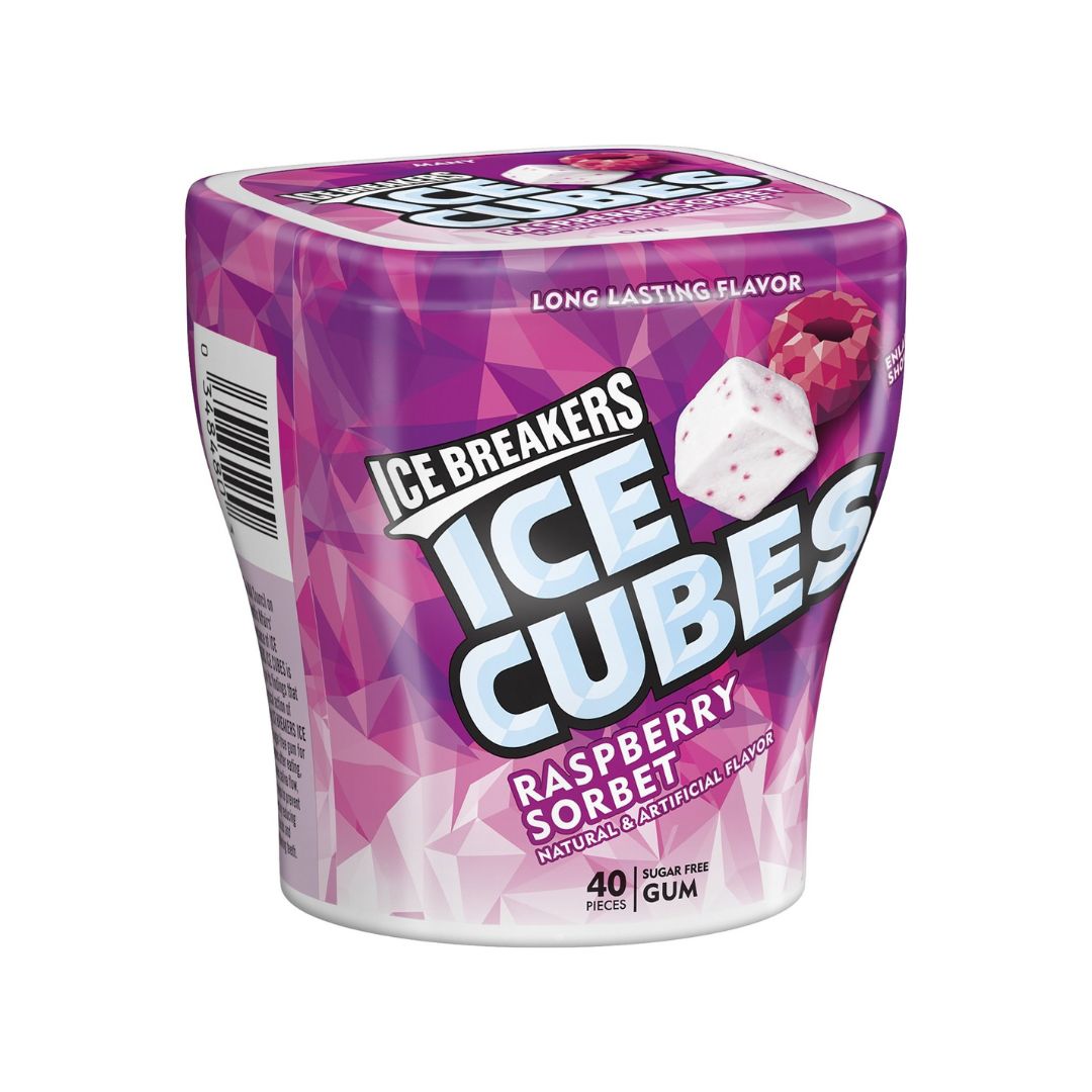 ICE BREAKERS ICE CUBE RASBERRY BOTTLE 3.24oz x 4 Pack