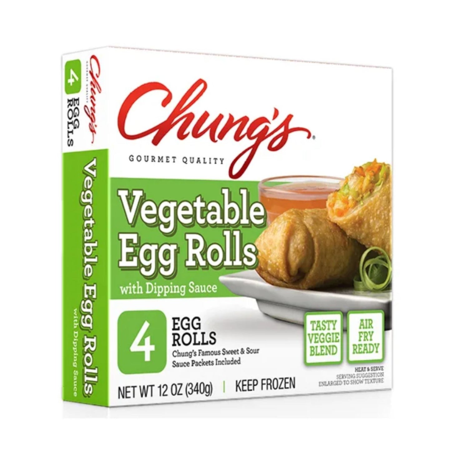 Chung's 12 oz 4 Count Vegetable Egg Roll Carton with Sauce / 8