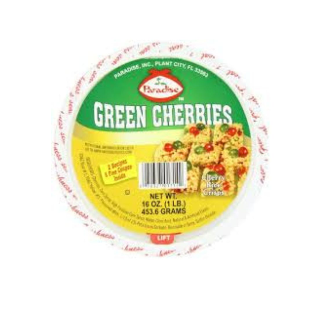 PARADISE FRUIT GREEN CHERRIES 12/4oz