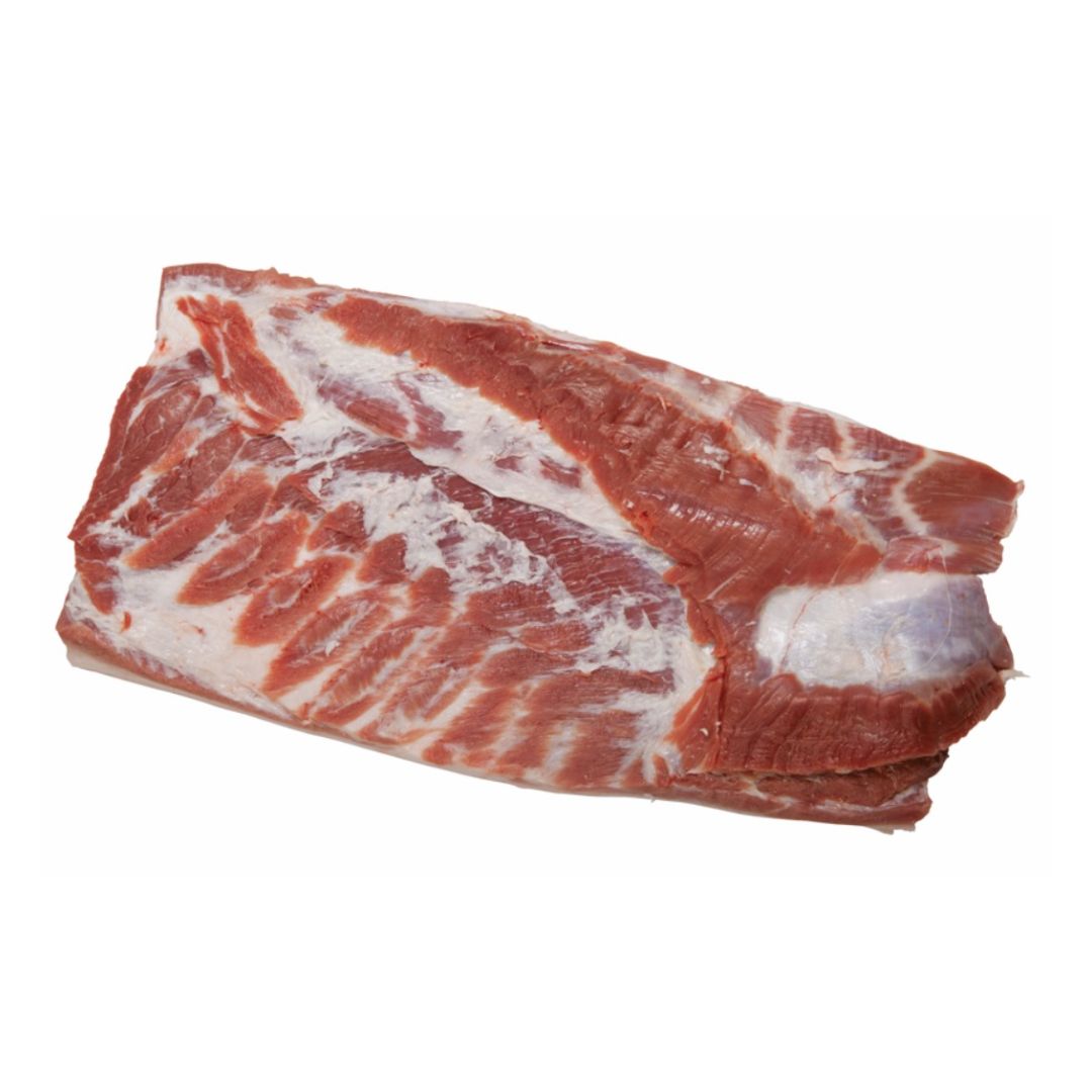 FROZEN PORK BONELESS / SKIN ON SHEET RIBBED BELLY 25KG