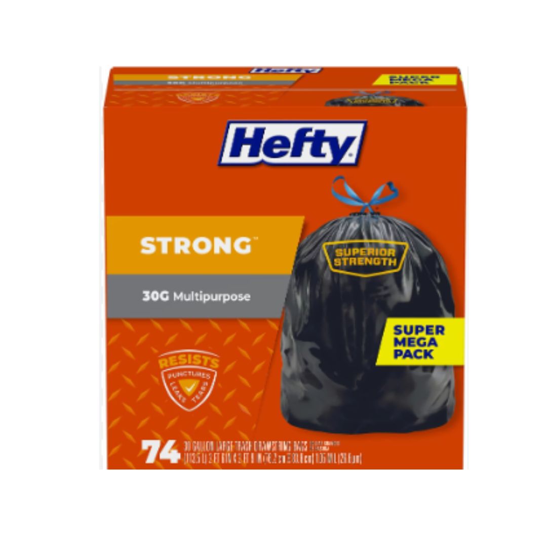 HEFTY STRONG CINCHSAK TRASH 30G 12/15CT