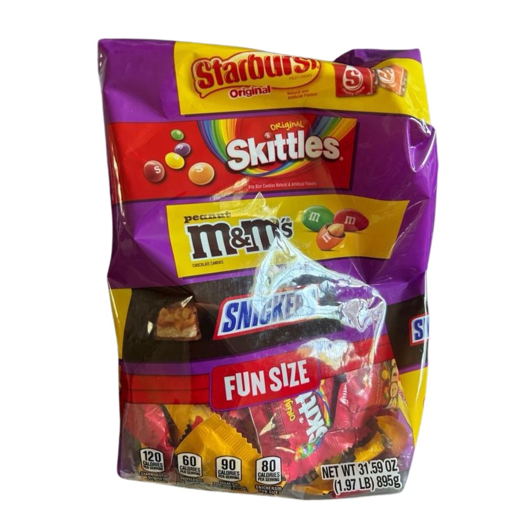 SKITTLES , STARBURST & M&M'S Fun Size Candy Variety Bag