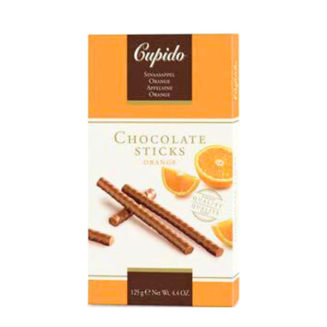 CUPIDO CHOCOLATE STICKS ORANGE 125 Grams