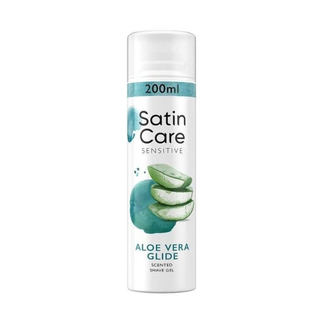 Gillette Satin Care Shave Gel With Aloe Vera For Sensitive Skin 200ml x 6