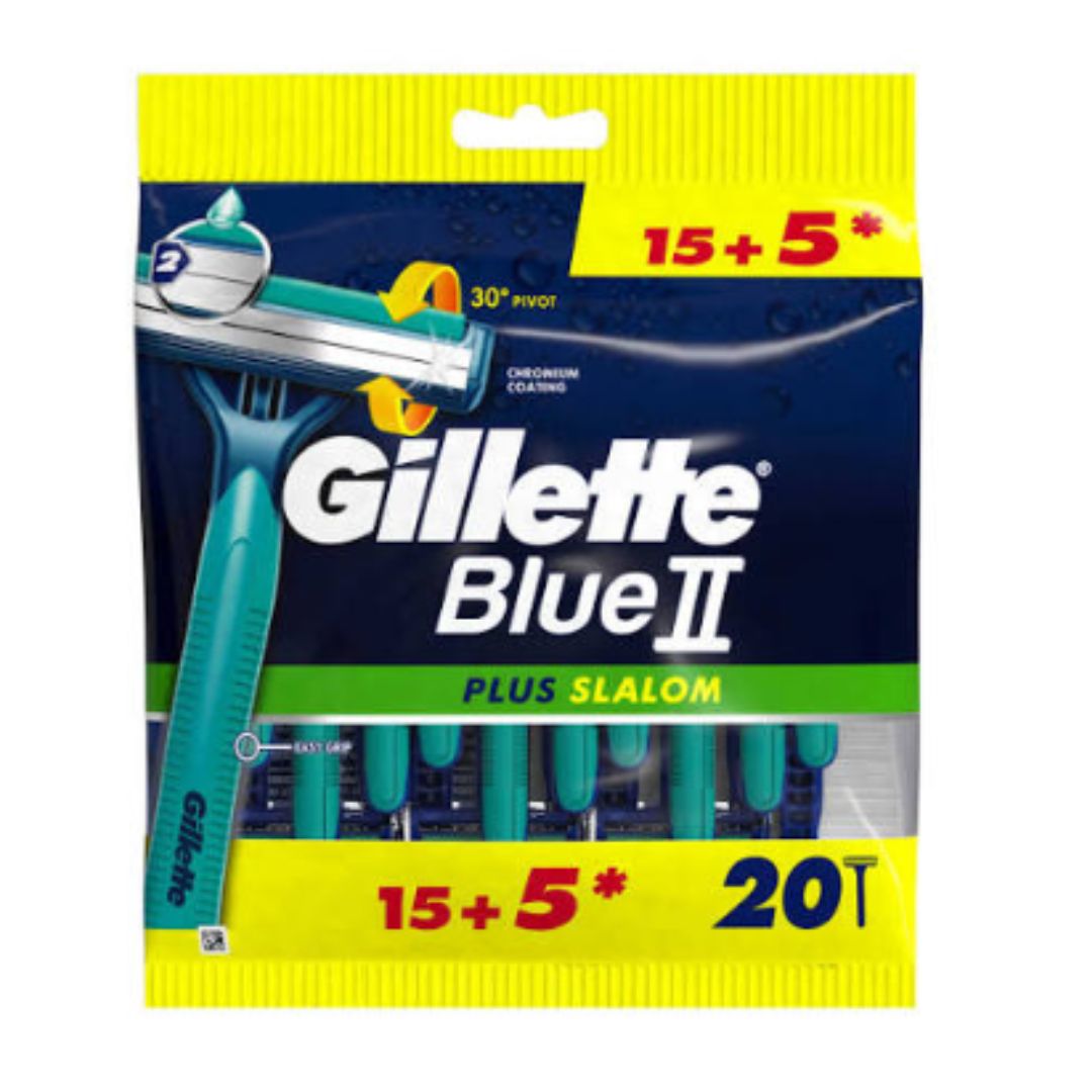 Gillette Blue II Rasoirs Jetables Slalom 15+5st / 20 pc