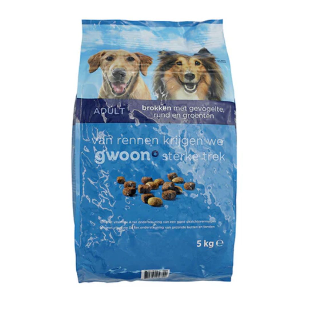 G'woon Adult Dog Chunks Poultry, Beef And Vegetables 3 x 5 Kg