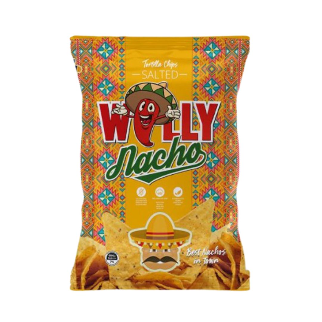 WILLY NACHO TORTILLA CHIPS SALTED 450GR / 12