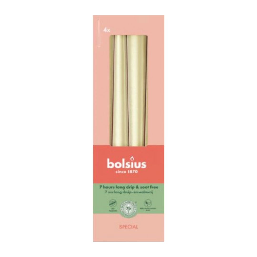 Gothic Candles 245/24 Box 4 Metallic White Silver