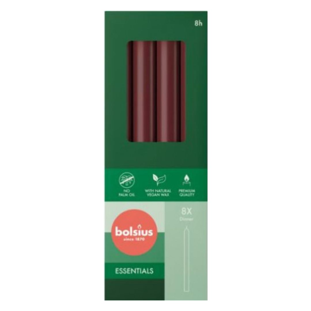 DINERKAARSEN 230/20 DOOS 8 VELVET RED 8PCS