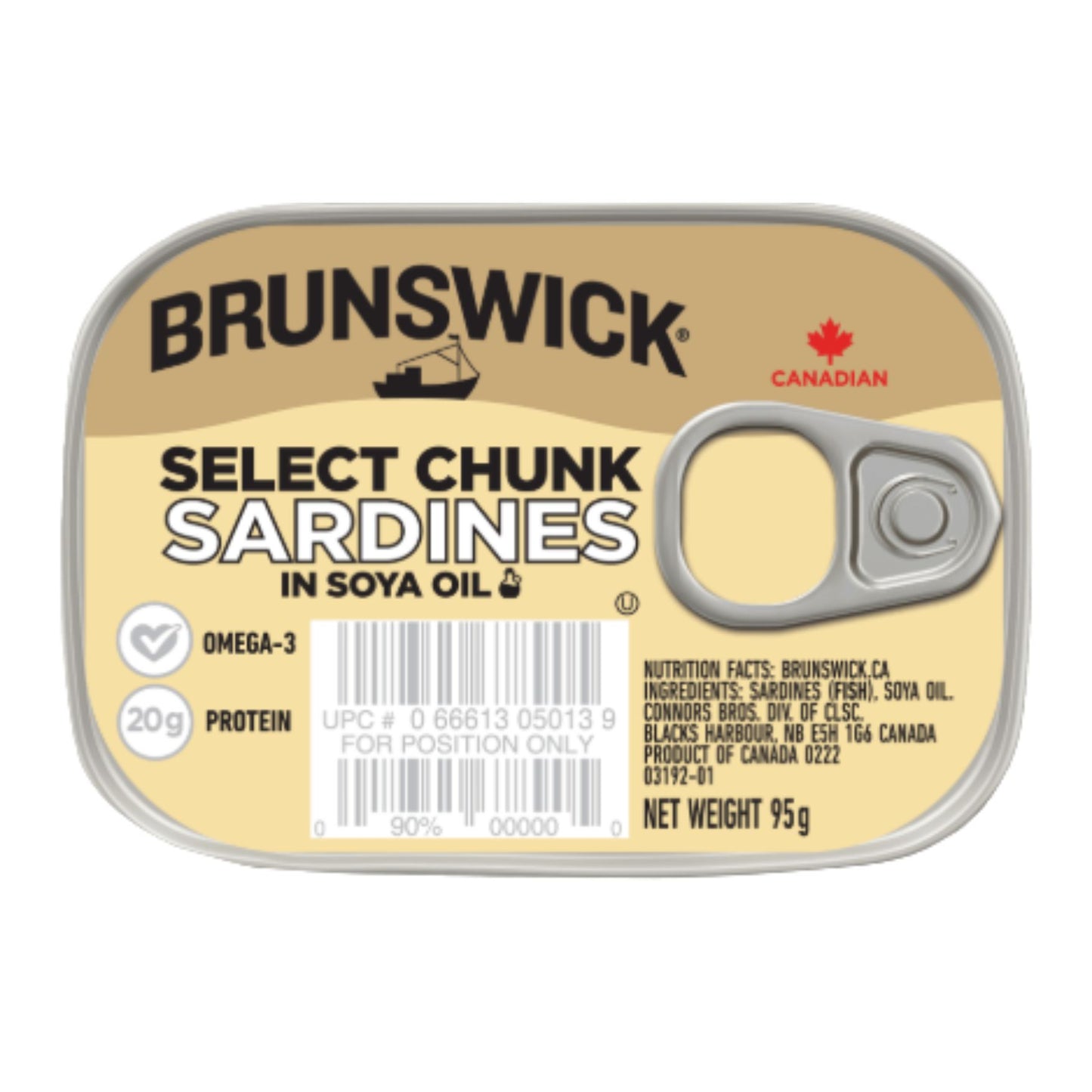 Brunswick Sardines Select Chunk in Soya Oil - 95g