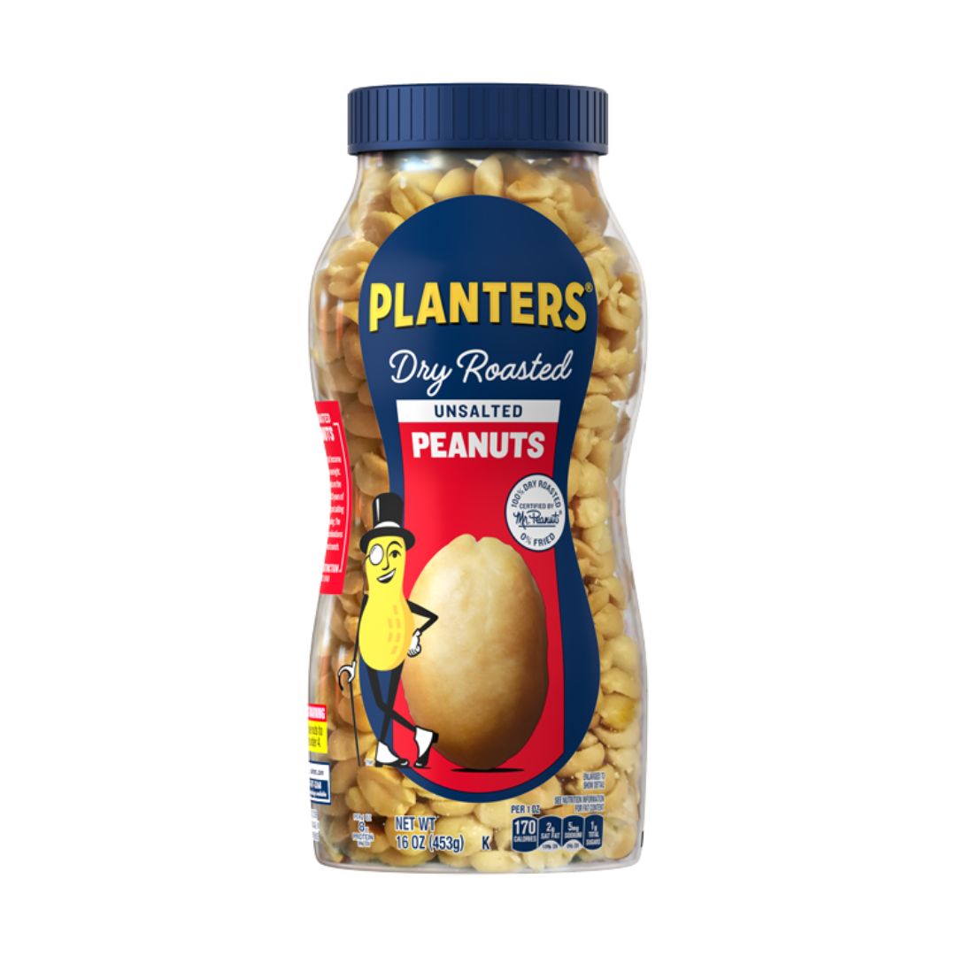 PLANTERS® Unsalted Dry Roasted Peanuts, 16 oz jar