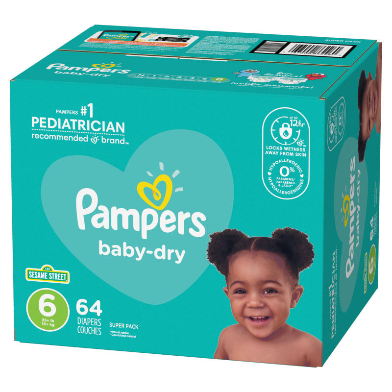 DIAPER PAMPERS SUPER SIZE 6 64CT