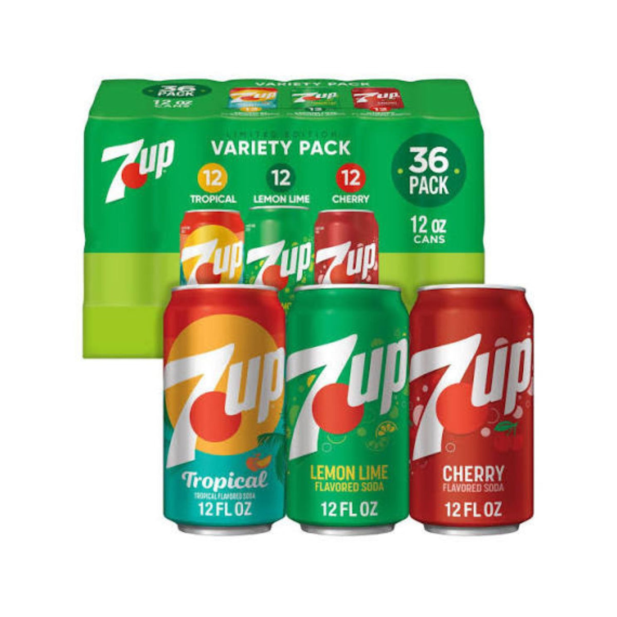 7UP SUMMER VARIETY PACK 12OZ / 36PK