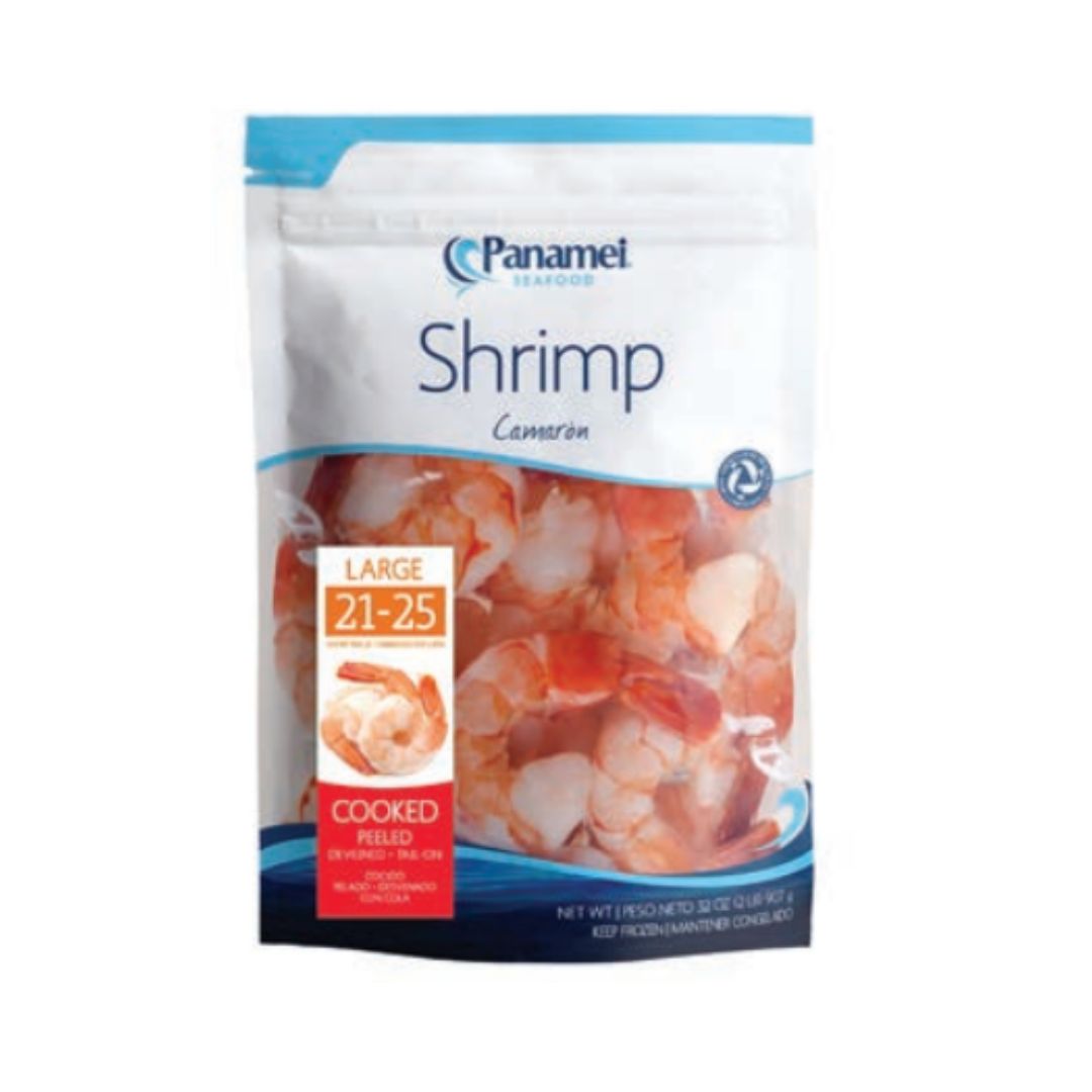 PANAMEI SHRIMP White 71-90 Cooked Peeled-Tail On 2LB/5